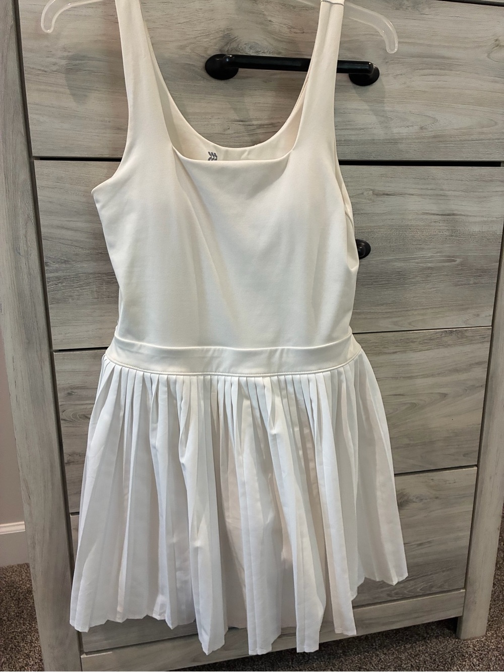 all in motion white Pleated Tank Dress